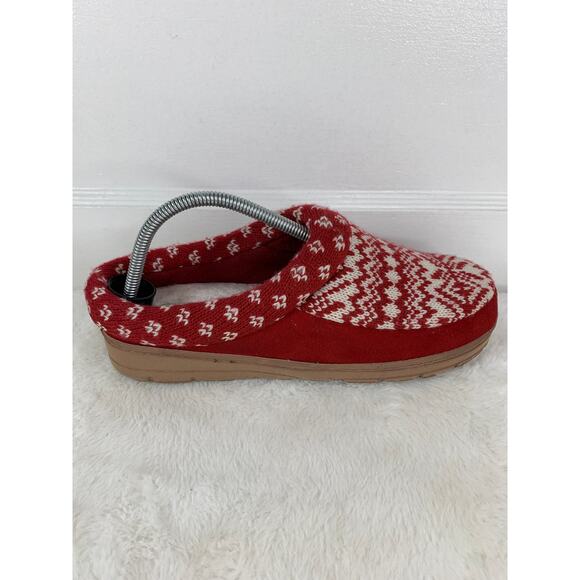 Dearfoams Women’s Clog Slippers Red White Size 9–10 Comfort Indoor Shoes - Picture 7 of 9